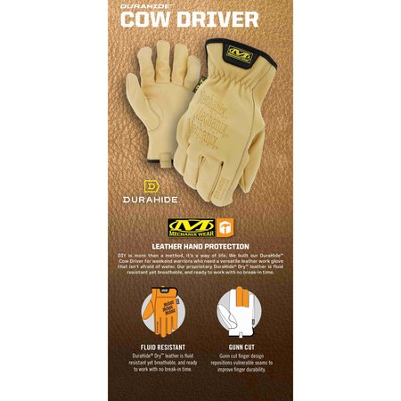 Mechanix Wear Durahide Cow Driver Water-Resistant Leather Wrk Gloves (Medium, Brown) LDCW-75-009